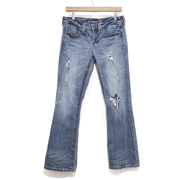 London Jean | VS Low S Flap Flare Boot Distressed Jeans - Picture 1 of 11